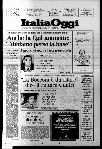 Italia oggi : quotidiano di economia finanza e politica